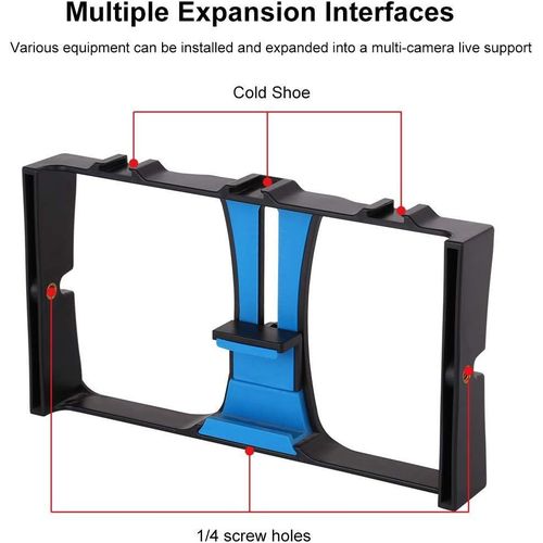 product_image_name-Generic-مجموعة تصوير فيديو لهاتف ذكي مع ميكروفون ستيريو وإضاءة ليد بيضاء طبيعية وحامل ثلاثي محمول وقاعدة ملحقات متعددة الاستخدام-3