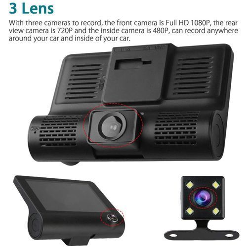 Dashcam Voiture Full HD 1080P Caméra Avant et Arrière Étanche