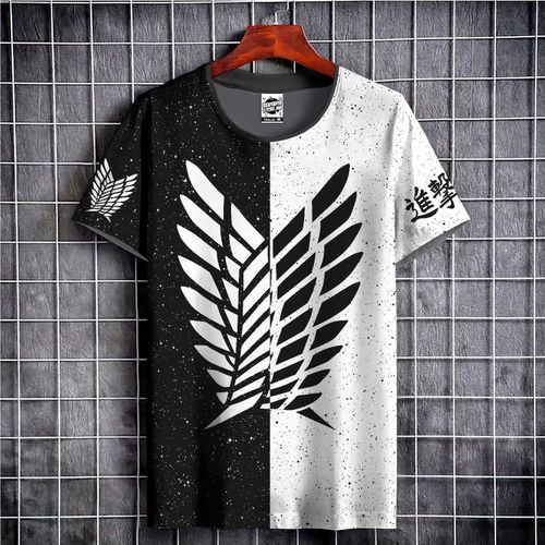 product_image_name-Generic-Tshirt Split Attack on Titan Symbol - T-shirt noir et blanc ANIME Otaku Teeshort MANGA-1