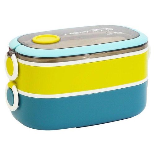 product_image_name-Generic-Lunch Box Isotherme Bleu & Jaune Double Compartiment-1