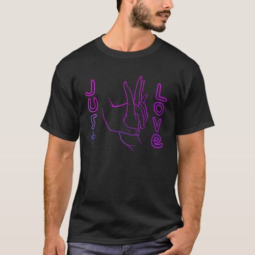 product_image_name-Generic-Just Love - main dans la main lineart T-Shirt-1