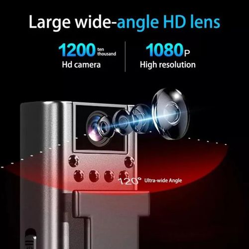 product_image_name-Generic-Mini Caméra Corporelle WiFi 1080P Full HD avec Vision Nocturne Infrarouge et Objectif Rotatif 180° – Enregistrement Audio & Vidéo Portable-4