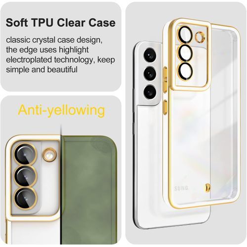 product_image_name-Fashion Case-Pochette Compatible avec Samsung S21 Confortable Touch transparent Gold/Blanc-2