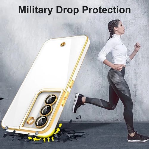 product_image_name-Fashion Case-Pochette Compatible avec Samsung S21 Confortable Touch transparent Gold/Blanc-3