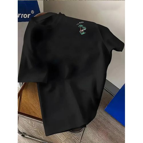 product_image_name-Generic-Men'S Stylish T-Shirt Featuring a Creative 'Coconut Tree' Design with Letters - Double-Sided Print, Made from Comfortable Material - Lightweight Summer Street Casual Top, Machine Washable - Suitable for All Seasons-3