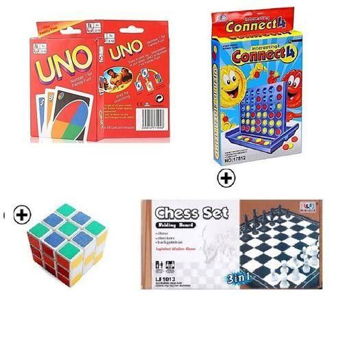 product_image_name-Generic-Pack 4 jeux de famille : Cartes Uno, puissance4, Echecs et cube magique-1