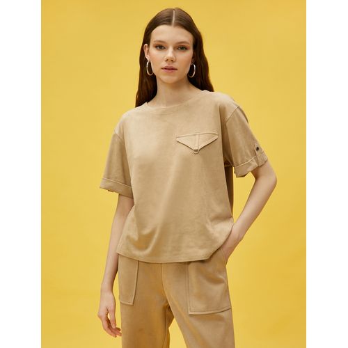 product_image_name-Koton-Blouse À Manches Courtes Femme Beige-3