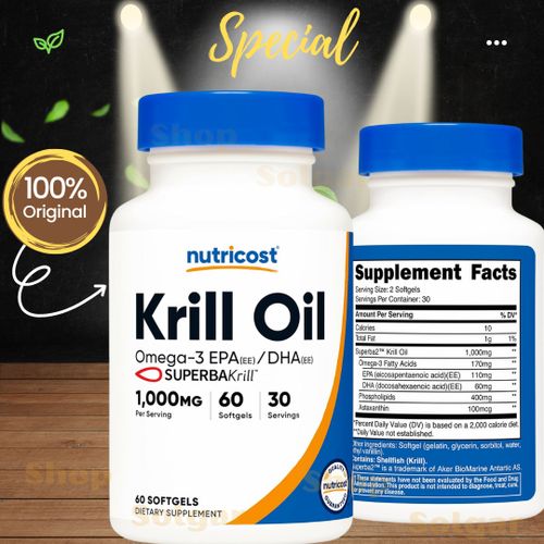 Nutricost Krill Oil Huile de krill 1000 mg 1000 3 60