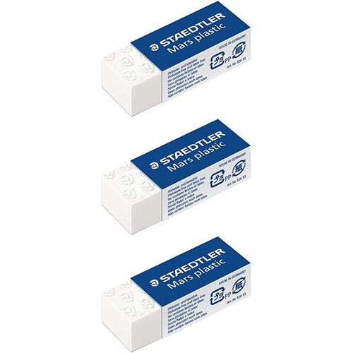 Staedtler Lot de 3 gommes en plastique Blanc à prix pas cher