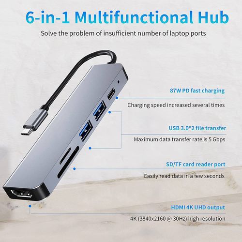 5 En 1 Adaptateur 1 Usb 3.0 Et 2 Usb 2.0, Multiport Hub Lecteurs