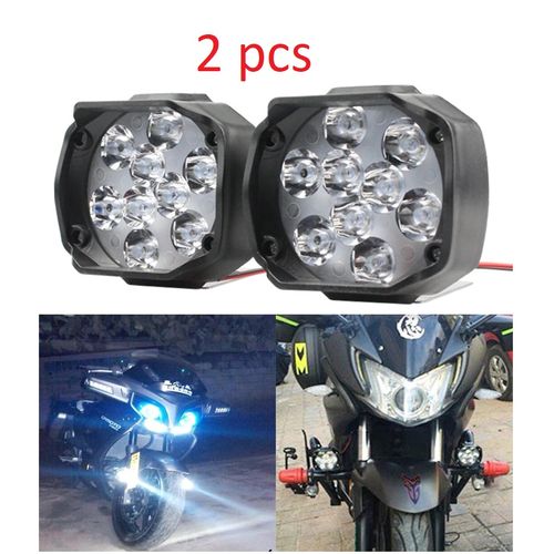 Generic 2 pcs 9V-85V 12V 900Lm Moto LED Phares Étanche Lampe Scooter  Projecteur 5700K a 7000k Blanc Travail Brouillard Spot à prix pas cher