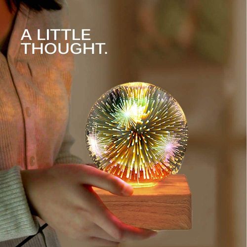 Veilleuse Boule De Cristal 3D, Lampe De Nuit Boule De Verre Avec