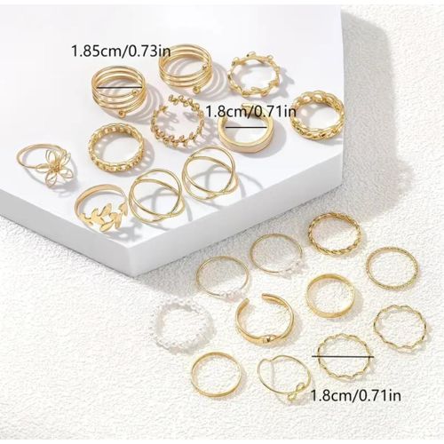 Generic 22 Bagues Minimalistes Dorées - image 2