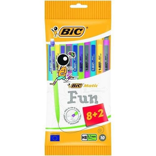BIC ® Crayons Porte mine matic fun HB 0.7mm lot de 10 unites à prix pas  cher
