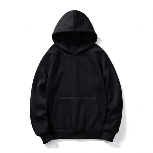 Generic Sweatacapuche/hoddie noir simple unisex femme/homme haute qualité à prix  pas cher