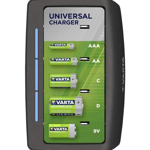 VARTA Universal charger - chargeur pour piles rechargeables AA/AAA/C/D ou 1 pile  9V Pas Cher