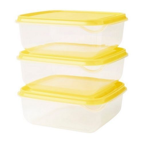 Ikea 3 Boites De Conservation Transparent Jaune Pruta A Prix Pas