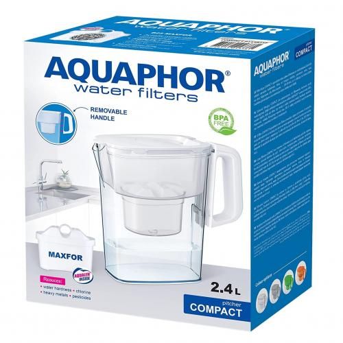 Aquaphor Carafe Filtrante Compact 2,4L Filtre à Eau Purificateur