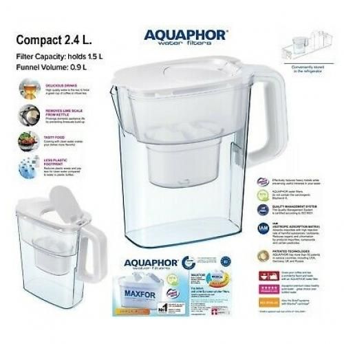 Aquaphor Carafe Filtrante Compact 2,4L Filtre à Eau Purificateur dans la  maison et bureau à prix pas cher