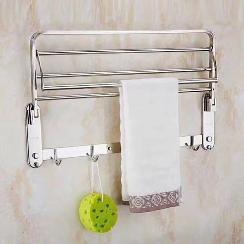 product_image_name-Generic-رف حمام 2 في 1 قابل للطي بطبقة فولاذ المقاوم للصدأ – فضي-3