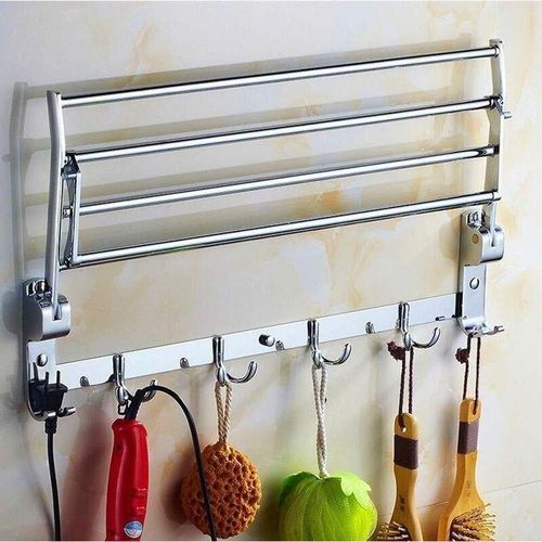 product_image_name-Generic-رف حمام 2 في 1 قابل للطي بطبقة فولاذ المقاوم للصدأ – فضي-5