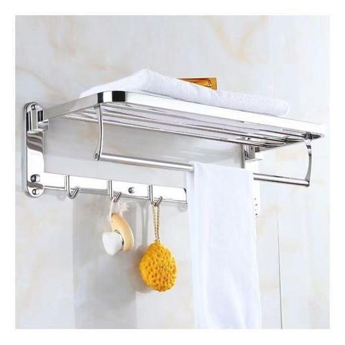 product_image_name-Generic-رف حمام 2 في 1 قابل للطي بطبقة فولاذ المقاوم للصدأ – فضي-7