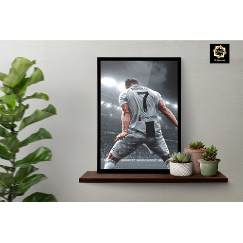 Generic Tableau Mural décoratif cadre noir avec verre Cristiano Ronaldo à  prix pas cher