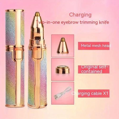 product_image_name-Generic-Nouveau 2 en 1 épilateur électrique rasoir de sourcils corps des femmes épilateur de lèvres du visage Rechargeable Mini rasoir indolore rasage rasoir-3