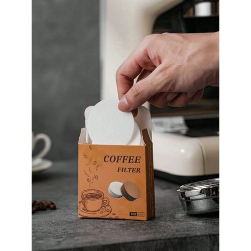 product_image_name-Generic-100 Pièces Filtre À Café Rond Blanc, Papier Filtre Universel Pour Cafetière-2