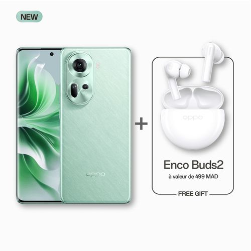 RENO11 5G - 6,7" - 12Go+256Go - 50MP - Wave Green + Cadeau ENCO BUDS2