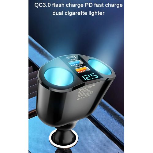 Chargeur de voiture affichage numérique Double Port adaptateur USB