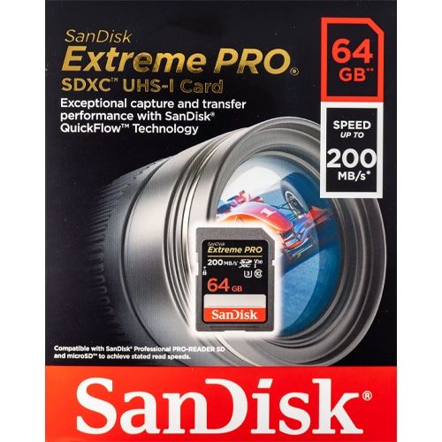 Sandisk Extreme PRO 64Gb Carte mémoire SDXC UHS-I Classe 10 U3 V30