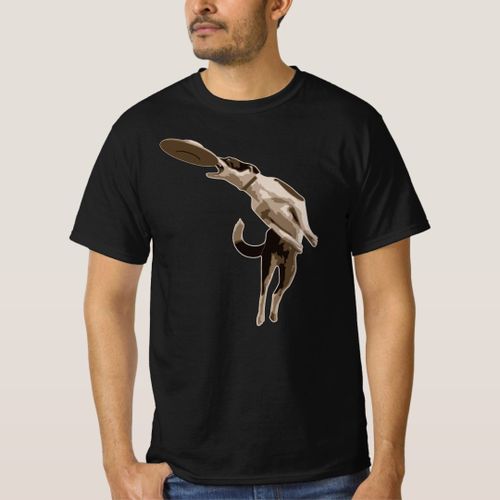 product_image_name-Generic-Dog catches UFO T-Shirt unique design - t shirt tres bon qualite-1