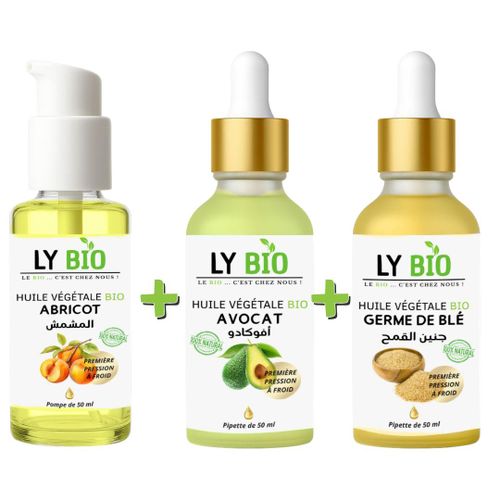 product_image_name-LY BIO-PACK HUILE ABRICOT 50ML - POMPE + HUILE AVOCAT 50ml - PIPETTE + HUILE GERME DE BLE 50ML - PIPETTE-1