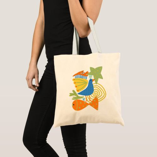 product_image_name-Generic-Tote Bag Meereswelt, Möwe, Muschel, Fisch, Seeastern Unique, haute qualité-1
