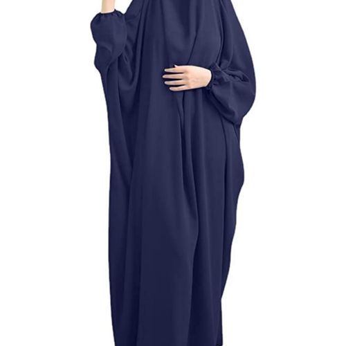 Generic Robe de Priere Musulmane Une Piece pour Les Femmes Abaya Islamique Moyen Orient Dubai Turquie Maxi Caftan avec Hijab Pleine Longueur