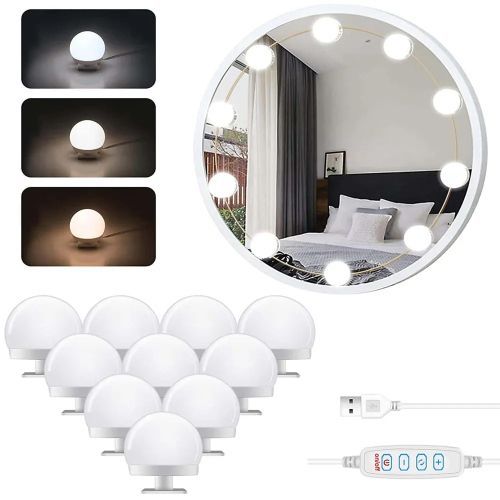 Ampoules LED pour miroir de maquillage, lampes USB 12V pour coiffeuse de  salle de bain, éclairage à intensité variable pour miroir