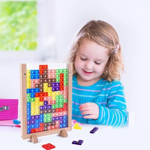 Generic Puzzle en bois coloré, jeu de Puzzle, jouets éducatifs