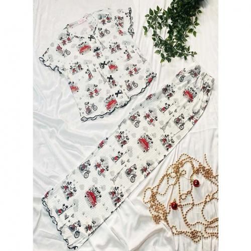 vienetta Ensemble De Pyjama a Pantalon A Manches Courtes Imprime Motif MIKY Pour Femme a prix pas cher Jumia Maroc