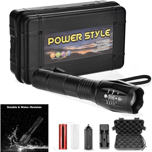 Generic lampe torche nocturne, lampe de poche puissante militaire zoomable  rechargeable pour chasse pêche à prix pas cher