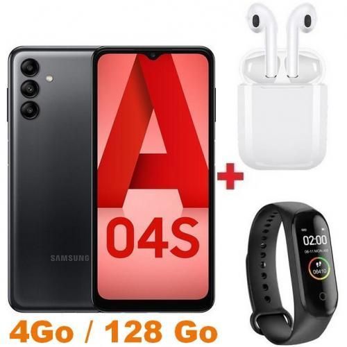 Galaxy A04S - 4G - 6.5’’- 4Go / 128Go - 50MP - 5000mAh - Noir + Écouteur + Watch