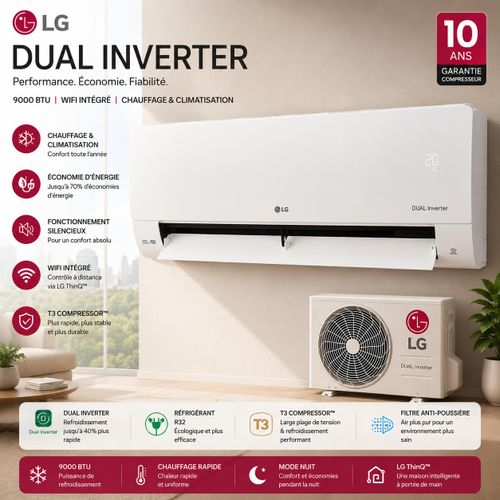 LG Climatiseur D10AWH 9000BTU Dual Inverter Wi-Fi