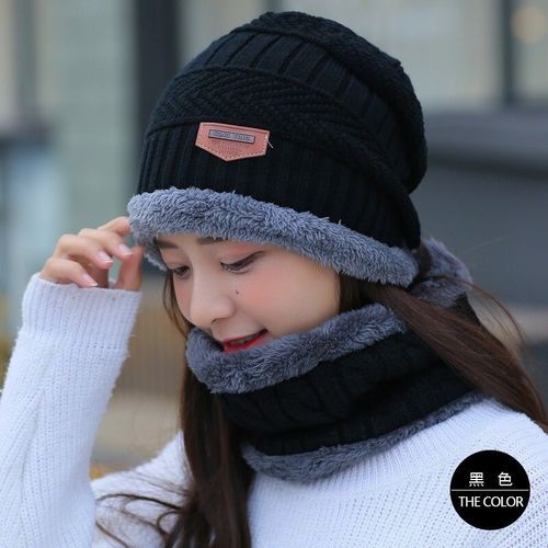 Ensemble écharpe chapeau pour filles, bonnet d'hiver, ensemble