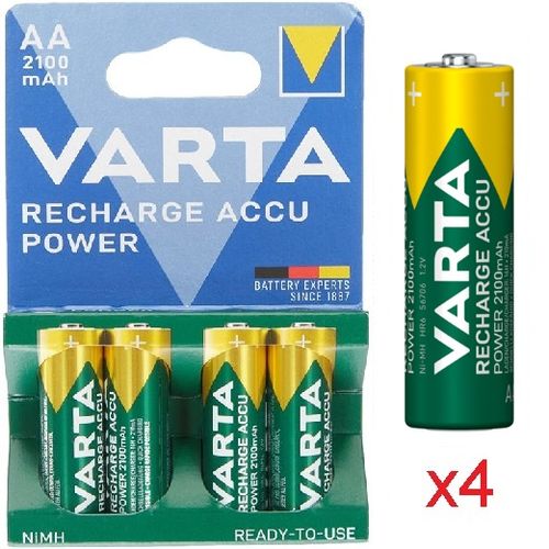 VARTA 4 Batteries Rechargeables AA 2100 mAh // Blister 4 unités à prix pas  cher