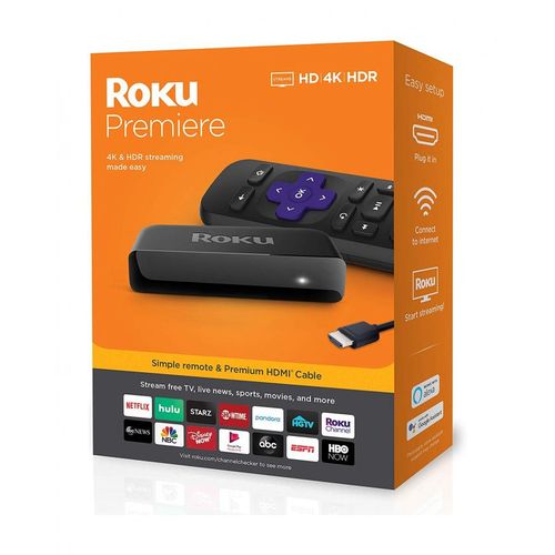 Roku Roku Premiere - HD/4K/HDR  Lecteur multimédia avec télécommande Simple et câble HDMI de qualité supérieure
