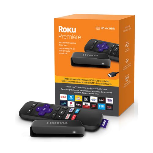 Roku Roku Premiere - HD/4K/HDR  Lecteur multimédia avec télécommande Simple et câble HDMI de qualité supérieure