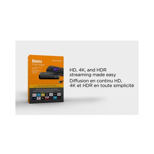 Roku Roku Premiere - HD/4K/HDR  Lecteur multimédia avec télécommande Simple et câble HDMI de qualité supérieure