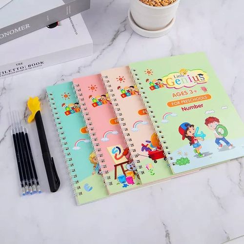 4 Packs Livre De Copie De Pratique De Magie Avec Crayon À Encre