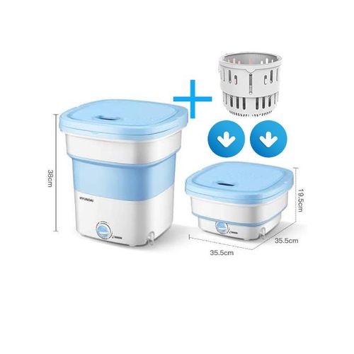 ORVICA Mini machine à laver BLEU pliable portable de haute qualité 3kg ,  135W + Panier d'essorage à prix pas cher