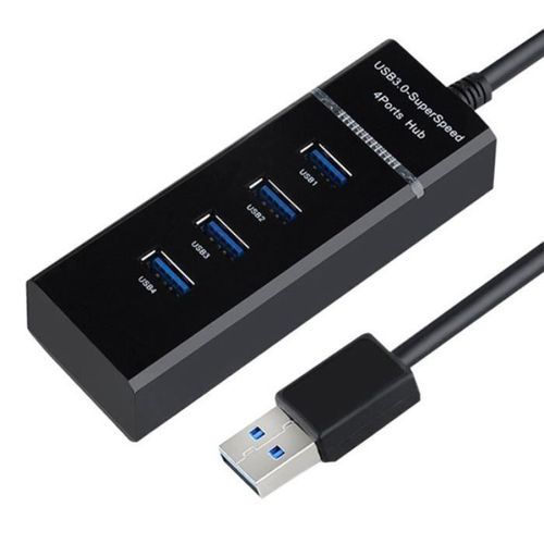 product_image_name-Generic-Noir-Répartiteur USB 3.0 HUB à 4 Ports, extenseur, adaptateur ca, câble de 30 CM pour haute vitesse, adaptate-1